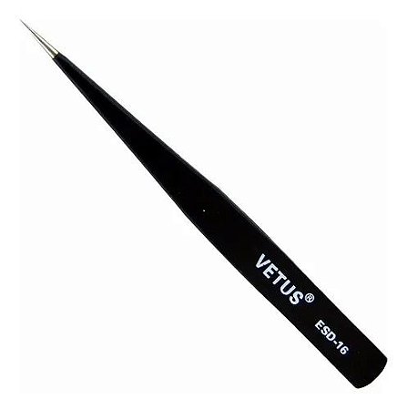 Pinça Ponta Reta Preta Vetus ESD-16
