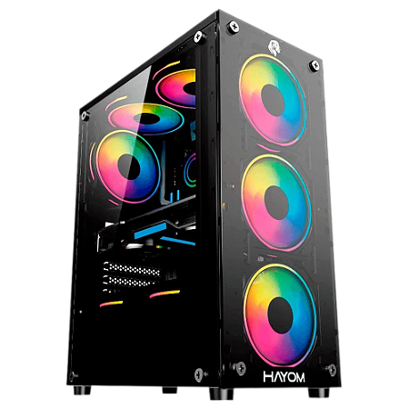 GABINETE GAMER GB-1749 HAYOM- INCLUSO 4 FANS