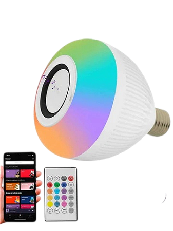 LÂMPADA DE LED BLUETOOTH 3.0 - ACOMPANHA CONTROLE REMOTO 12W