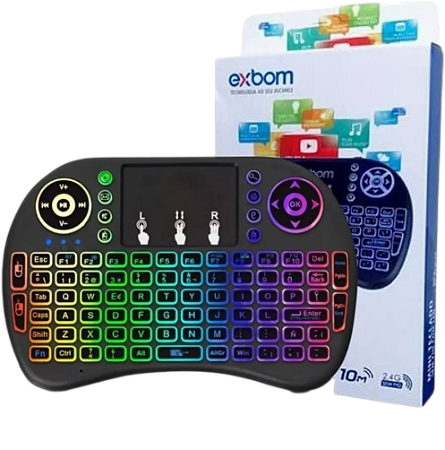 MINI TECLADO COM LED SEM FIO