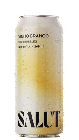 VINHO EM LATA BRANCO SALUT DEMI SEC