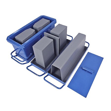 Kit Forma Para Bloco Meio Bloco Canaleta Sem Fundo 14x19x39cm Estrutural
