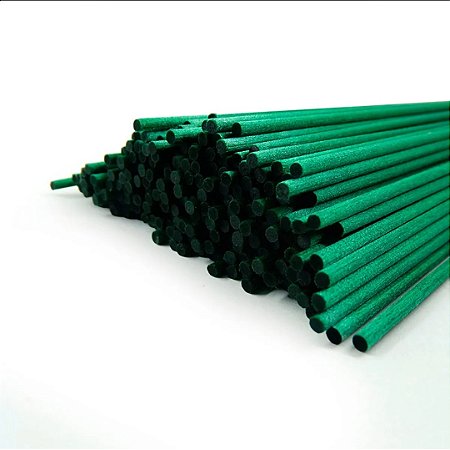 05 Varetas De Fibra De Algodão 25cm Aromatizado Cor Verde