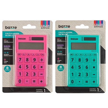 Calculadora de Bolso Bazze Color Office 8 Dígitos