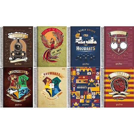 Caderno Espiral Capa Dura Universitário 10 Matérias (200 Folhas) ou 1 Matéria (96 Folhas) Jandaia Harry Potter