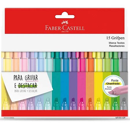 Conjunto Marca Texto Faber Castell Grifpen 15 Cores