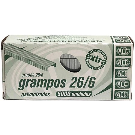 Grampo ACC 26/6 5000 Unidades Galvanizados