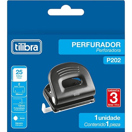 Perfurador de Papel Tilibra 2 Furos P202