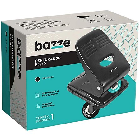 Perfurador de Papel Bazze B6240 40 Folhas 2 Furos