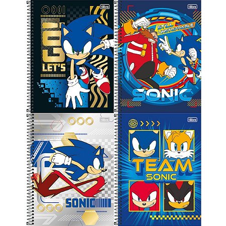 Caderno Espiral Capa Dura Universitário Sonic Tilibra 1 Matéria 80 Folhas