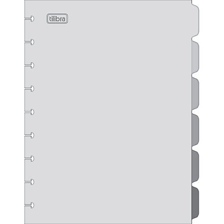 Divisória para Tilidisco Tamanho Colegial Tilibra Cinza Degradê com 6