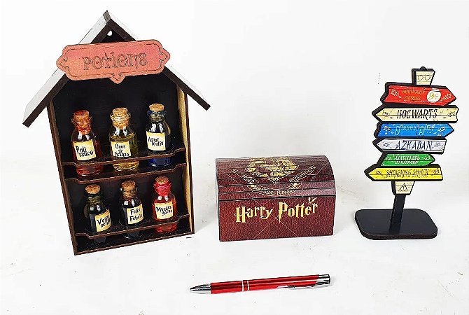 Kit Harry Potter Mini Baú - Apotecário - Mini Seta Presente
