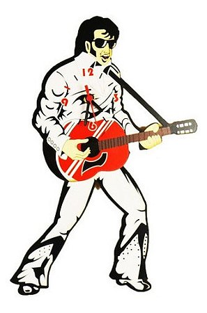 Relógio Parede Pêndulo Elvis Presley Rei Do Rock