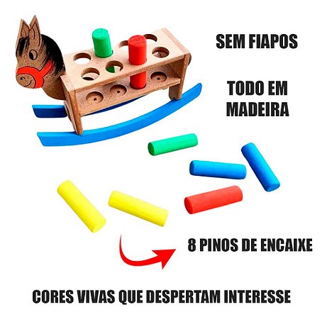Cavalinho Pedagógico Balanço Montessoriano Com Pinos Color