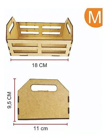 Mini Caixote Caixa De Feira Em Mdf - Tamanho M