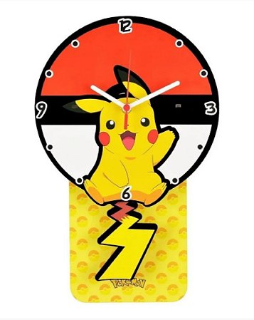 Relógio Parede Pêndulo - Pikachu
