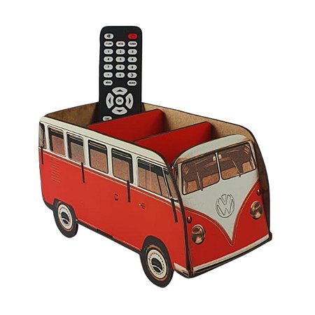 Porta Controle MDF Kombi Vermelho Em MDF TV