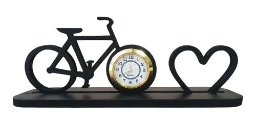 Decoração Bicicleta Biker Ciclista C/ Relógio Embutido Mdf
