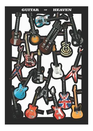 Placa Decorativa Guitar Heaven Guitarras Músico Decor Rock