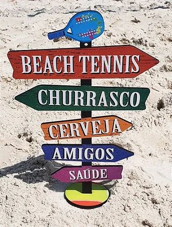 Placa Decorativa Setas Mdf Beach Tennis Envio Econômico