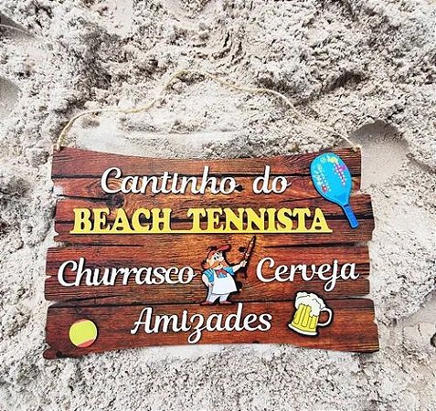 Placa Decorativa Engraçadas Beach Tennis Modelo 2