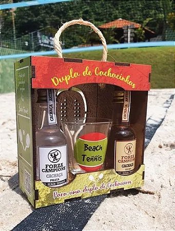 Kit Lembrança Dupla Cachacinha Beach Tennis P/ Presente