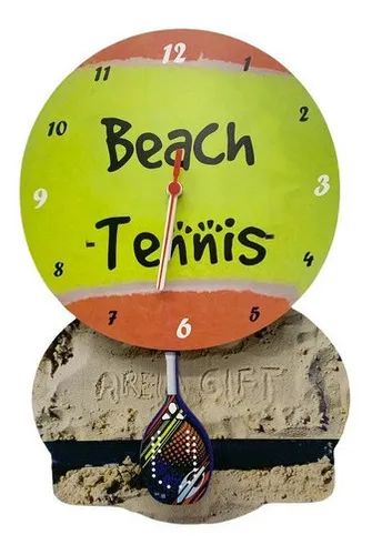 Relógio Parede Pendulo Beach Tennis - Modelo 2 - P/ Presente