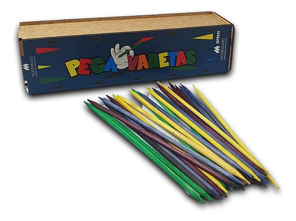 Jogo Pega Varetas Com Caixa E 25 Varetas De Madeira