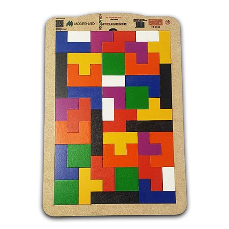 Quebra Cabeça Mdf Encaixe Inteligente 40 Pcs Desafio Madeira