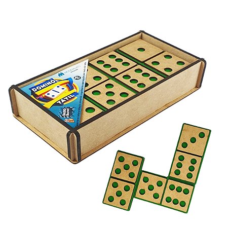 Dominó Tátil Baixo Relevo Verde Inclusivo Jogo Educativo