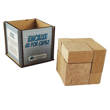 Cubo Para Montar 3d Encaixe Se For Capaz Em Mdf Tangram Cru