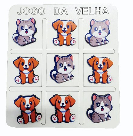 Jogo Da Velha Mdf Decoração Cachorro