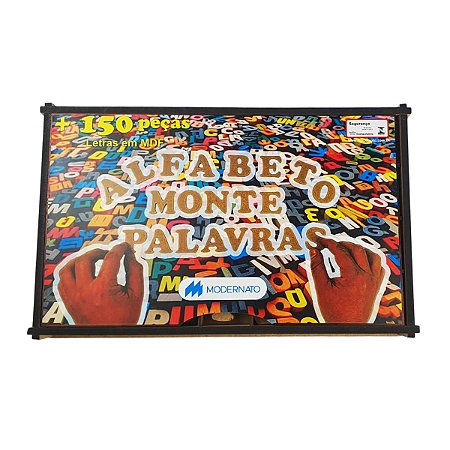 Jogo Pedagógico Alfabeto Monte Palavras 150 Peças Em Mdf