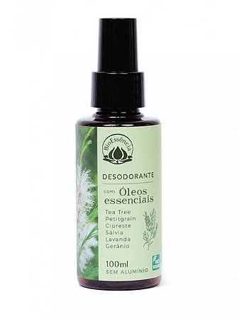 DESODORANTE COM OLEOS ESSENCIAIS SPRAY 100 ML - BIOESSENCIA