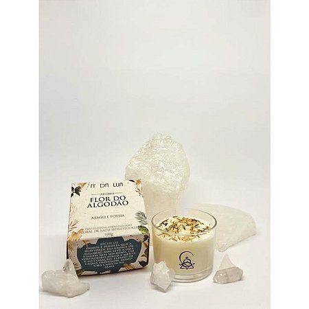 VELA ARTESANAL FLOR DE ALGODAO - N DA LUA