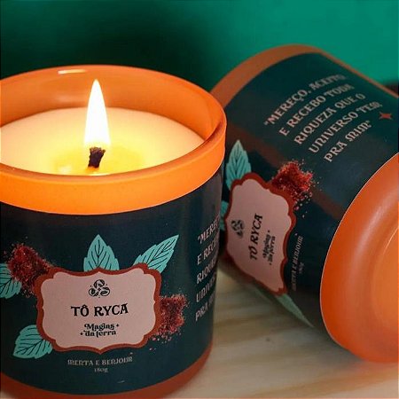 VELA AROMATICA PROSPERIDADE MENTA E BENJOIM 180G (GRANDE)