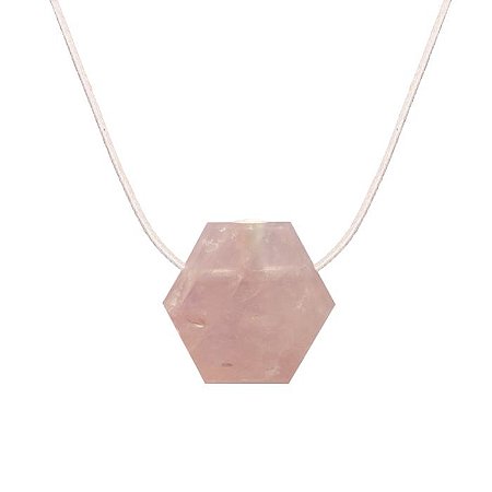 COLAR DIFUSOR PESSOAL AROMATICO FAVO QUARTZO ROSA  100  ALGODAO - NATUREZZA