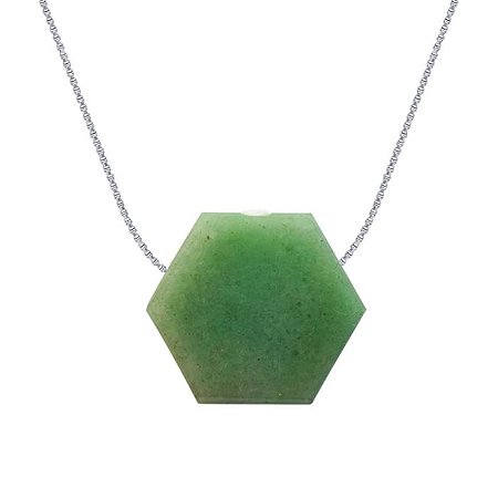 COLAR DIFUSOR PESSOAL AROMATICO FAVO QUARTZO VERDE ACO INOXIDAVEL  - NATUREZZA