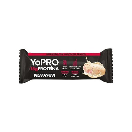 BARRA DE PROTEINA  YOPRO MORANGO E CHOCOLATE BRANCO 55G