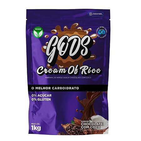 CREAM OF RICE ( creme de arroz ) 1kg CHOCOLATE COM COCO - CANIBAL