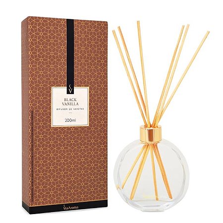 DIFUSOR DE VARETAS CLASSICA BLACK VANILLA 200ML - VIA AROMA