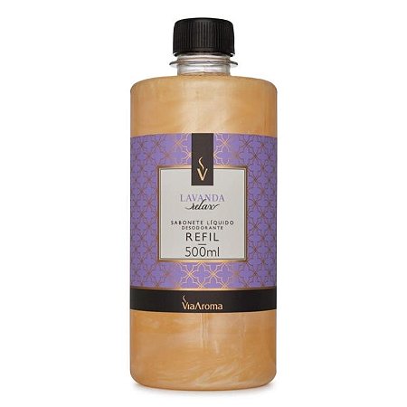 REFIL SABONETE LIQUIDO DESODORANTE CLASSICA LAVANDA RELAX 500ML - VIA AROMA