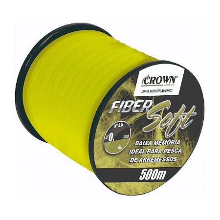 Linha Fiber Soft Yellow - 500m / 0,37mm - Crown