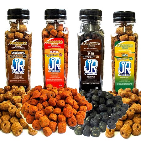 Ração Furadinha 10mm - JR Pesca 120g - Vários Sabores
