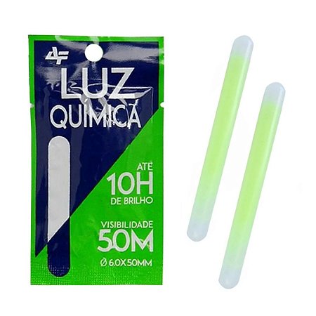Luz química bastão 50mm Luminoso p/ Pesca 2 un - Albatroz