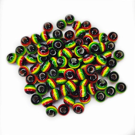 Kit Miçangas Bob Marley Reggae 8mm para pesca