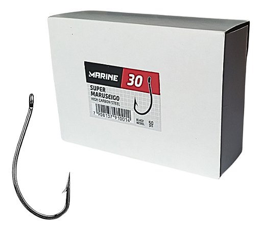 Anzol Super Maruseigo Black Nickel Caixa - Marine Sports