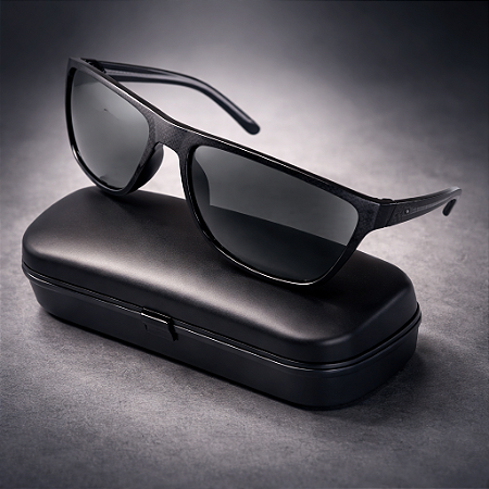 Óculos De Sol Quadrado Preto Masculino Feminino