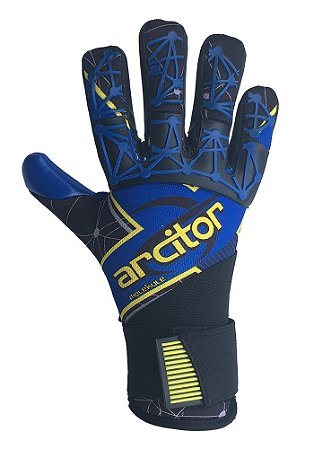 Luvas de Goleiro Arcitor Molekule Mesh Negative (Azul Amarelo Preto) SCF Elite