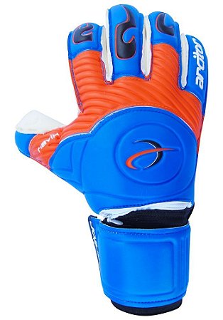 Luvas de Goleiro Arcitor Havik Rollfinger Finger Protection (Azul Laranja Preto) Extended AW Elite